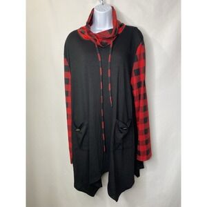 Bulotus Womens Tunic Shirt Size 3XL Buffalo Plaid Christmas In July Comfycore